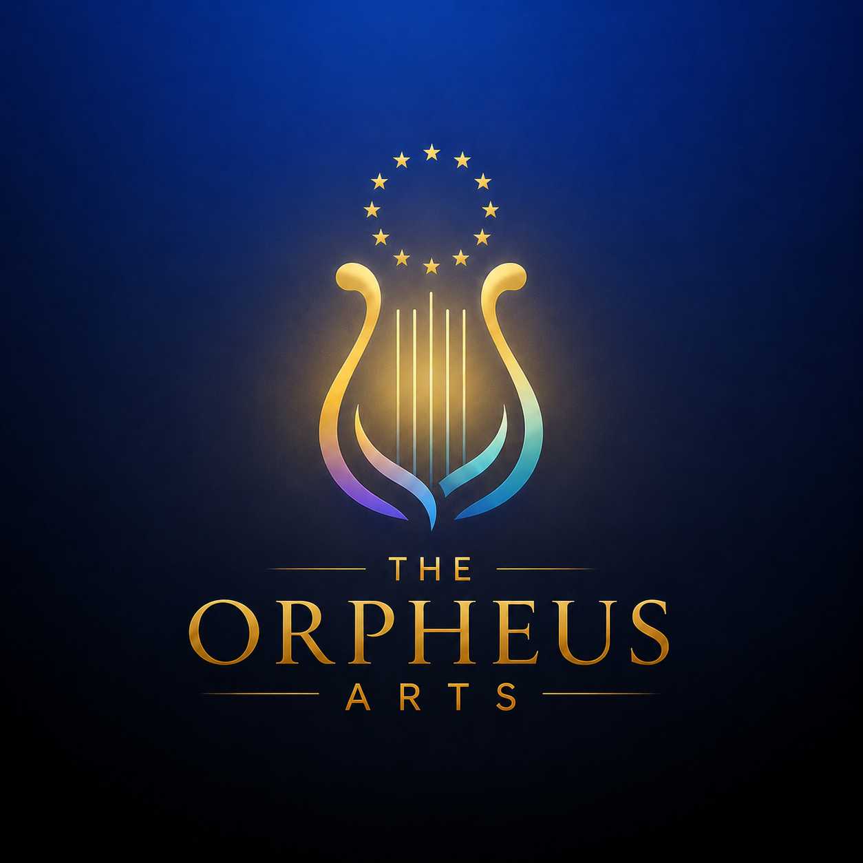 The Orpheus Arts emblem — a lyre beneath a ring of stars